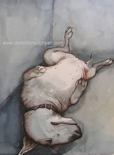 A moment of peaceful surrender and vulnerability.