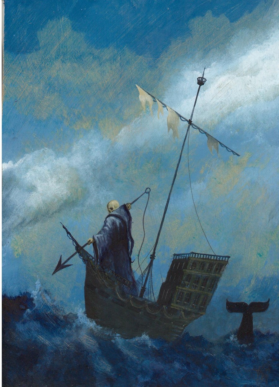 Grim determination amidst a perilous, overwhelming struggle