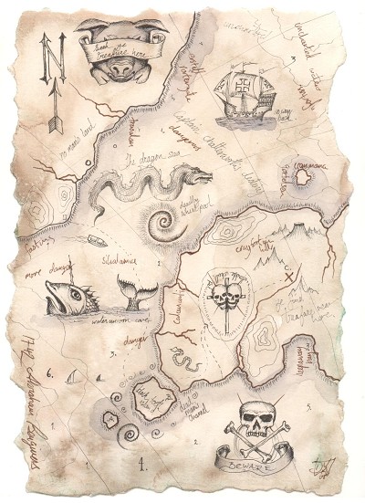 A mood of foreboding adventure and treasure-seeking danger.