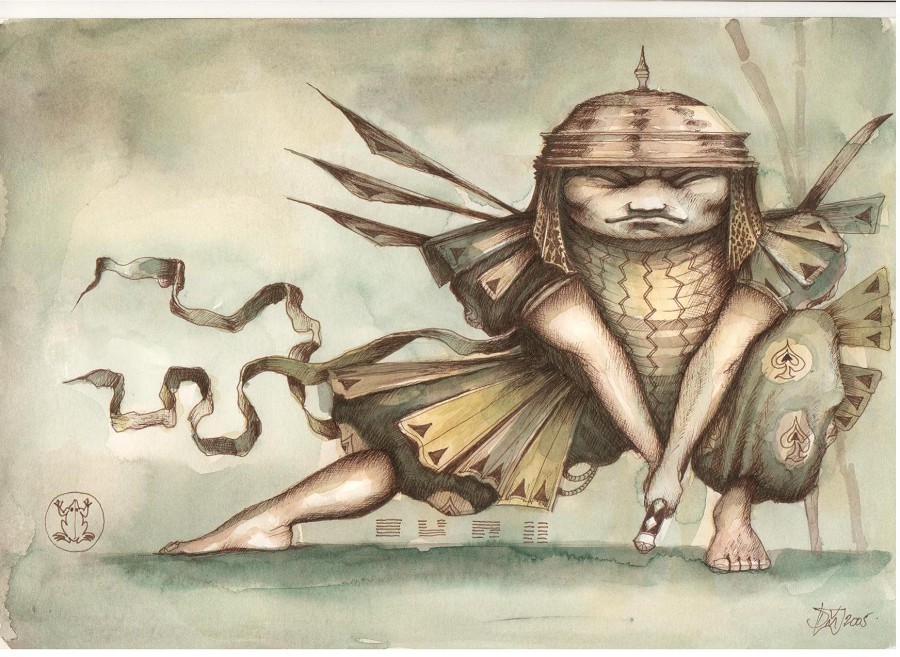 A curious, unsettling blend of the martial and the whimsical.