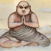 A figure of quiet, imposing contemplation.