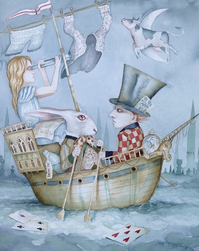 Whimsical yet unsettling journey through water and sky