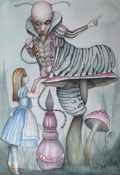 Uneasy confrontation between worlds, a looming, strange authority and a small, questioning human.
