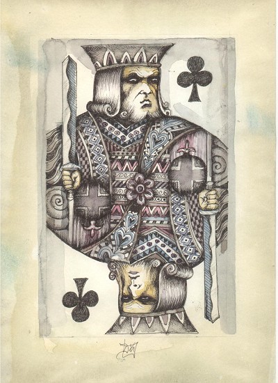 Menacing regal figure, a study in darkness and power.