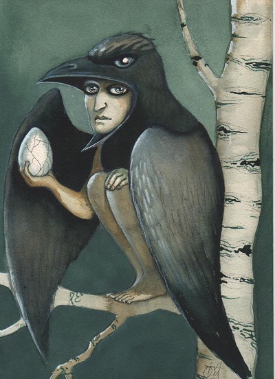 An unsettling curiosity, with avian menace and human vulnerability.